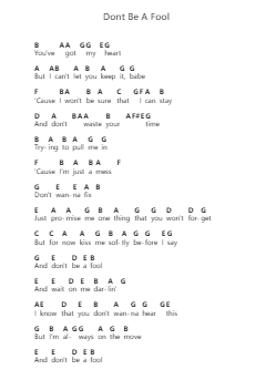 Dont Be A Fool पियानो पत्र नोट्स द्वारा Shawn Mendes - Arr.Huxdia