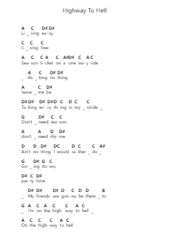 Highway To Hell 钢琴字母谱由 AC/DC - 编曲 Alickbush