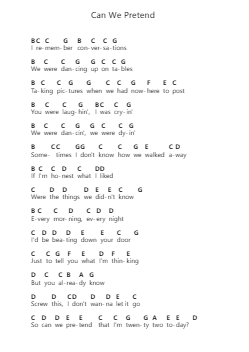 Can We Pretend Piano letter notes by P!nk - Arr.Pocent