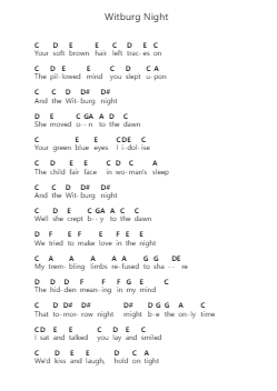 Witburg Night Nota surat piano oleh Barclay James Harvest - Arr.Rocius