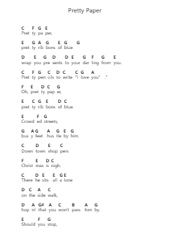 Pretty Paper Piano letter notes by Willie Nelson - Arr.Saulnick Huddon