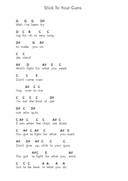 Stick To Your Guns โน้ตตัวอักษรเปียโนโดย Dokken - Arr.Brownegill Orbel