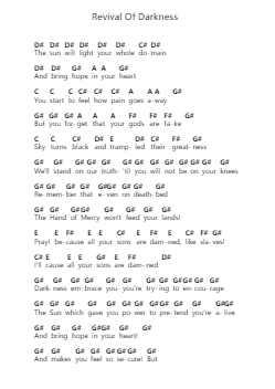 Revival Of Darkness Piano letter notes by Shokran - Arr.Yalegus
