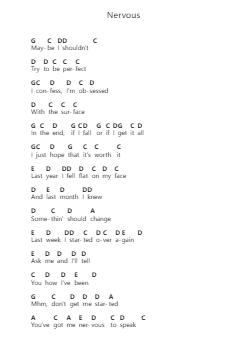 Nervous 钢琴字母谱由 The Neighbourhood - 编曲 Dobclaude