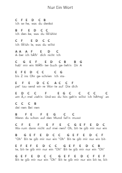 Nur Ein Wort Nota surat piano oleh Wir sind Helden - Arr.Poundpe