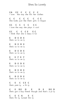 Shes So Lovely ピアノの音符 by Scouting for Girls - Arr.Felnah Puvien