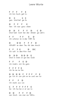 Leere Worte Piano letter notes by Böhse Onkelz - Arr.Blithediah