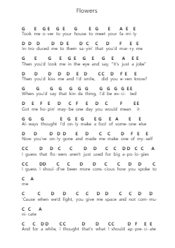 Flowers Nota surat piano oleh Lauren Spencer-Smith - Arr.Saxky