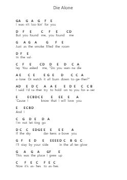 Die Alone Catatan huruf piano oleh FINNEAS - Arr.Haycah Touthale