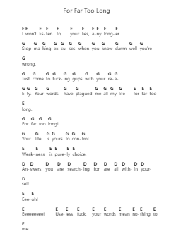 For Far Too Long Catatan huruf piano oleh All Shall Perish - Arr.Wildmy