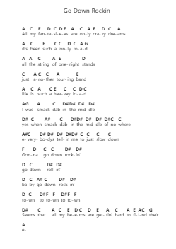Go Down Rockin 钢琴字母谱由 Henry Paul Band - 编曲 Reylot