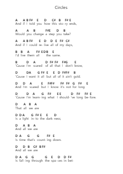 Circles 鋼琴字母譜由 EDEN (The Eden Project) - 編曲 Wrightxon Tinett