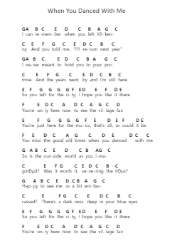 When You Danced With Me Klavierbuchstaben-Noten von ABBA - Arr.Pearghes Feltle