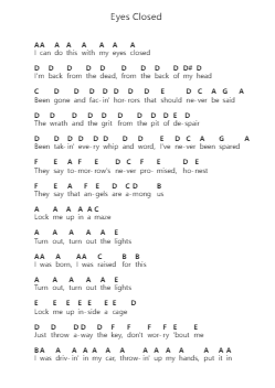 Eyes Closed Klavierbuchstaben-Noten von Imagine Dragons - Arr.Dilfred Haro