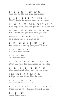 A Grave Mistake पियानो पत्र नोट्स द्वारा Ice Nine Kills - Arr.Wildeke Jefbeth
