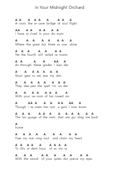 In Your Midnight Orchard Piano letter notes by Alghazanth - Arr.Molbias Trusey