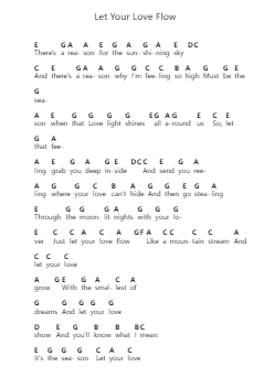 Let Your Love Flow Piano letter notes by Bellamy Brothers - Arr.Moulpenn