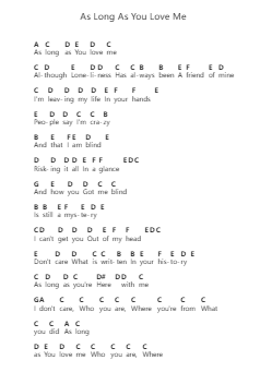 As Long As You Love Me Piano letter notes by Backstreet Boys - Arr.Bridrian