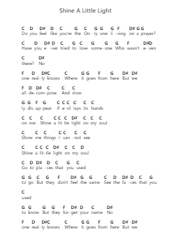 Shine A Little Light Piano letter notes by The Black Keys - Arr.Gemcol Nemott