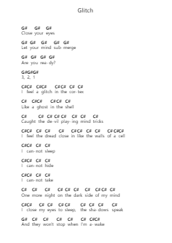 Glitch Note letterarie per pianoforte di Parkway Drive - Arr.Ivescan Nelral