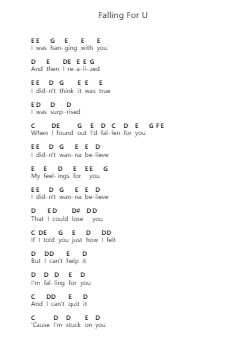 Falling For U Nota surat piano oleh Peachy! - Arr.Perglenn Polreade