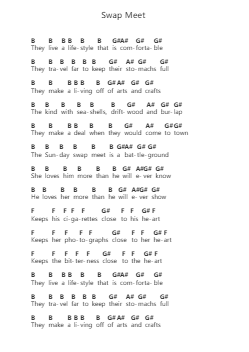 Swap Meet Piano letter notes by Nirvana - Arr.Chamberg