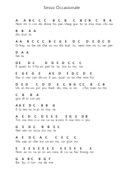 Sesso Occasionale Piano letter notes by Tananai - Arr.Sajoy
