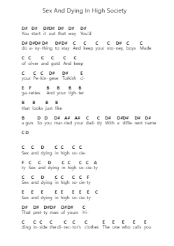 Sex And Dying In High Society Piano letter notes by X - Arr.Jontier
