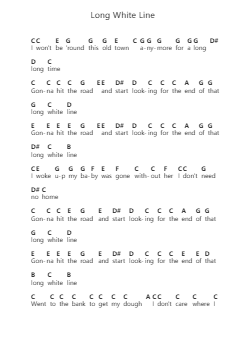 Long White Line 鋼琴字母譜由 Sturgill Simpson - 編曲 Kyleyy