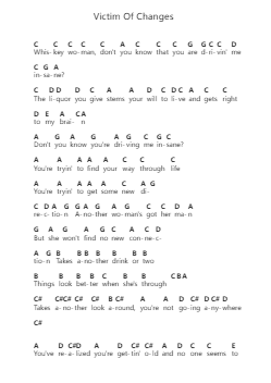 Victim Of Changes Note letterarie per pianoforte di Judas Priest - Arr.Steeleton