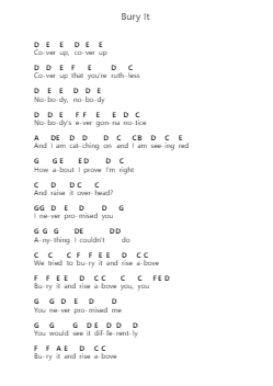 Bury It Piano letter notes by CHVRCHES - Arr.Haleale Quildy
