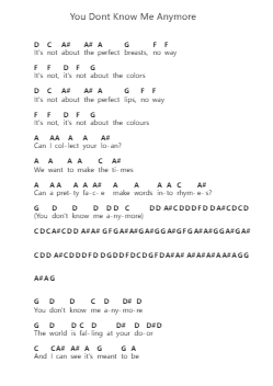 You Dont Know Me Anymore Piano letter notes by Mars Argo - Arr.Geward Mansloyd