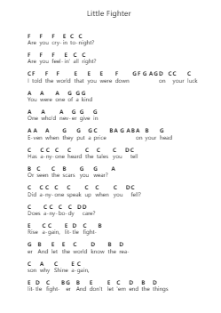 Little Fighter 钢琴字母谱由 White Lion - 编曲 Roykiel