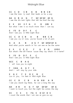 Midnight Blue Piano letter notes by Electric Light Orchestra - Arr.Trebes