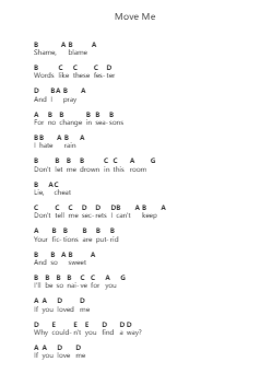 Move Me पियानो पत्र नोट्स द्वारा Badflower - Arr.Canzel