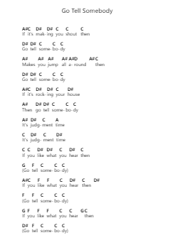 Go Tell Somebody Piano letter notes by King's X - Arr.Iannet Shelac