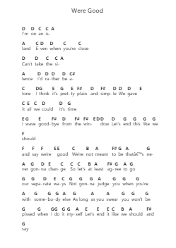 Were Good โน้ตตัวอักษรเปียโนโดย Dua Lipa - Arr.Kerstan