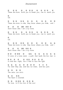 Atonement Piano letter notes by Thy Art Is Murder - Arr.Saxfox Wolfrin