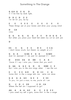 Something In The Orange Ghi chú đàn piano bởi Zach Bryan - Arr.Houscar Moulwat