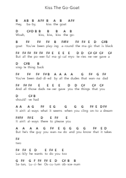 Kiss The Go-Goat Ghi chú đàn piano bởi Ghost - Arr.Hubpir