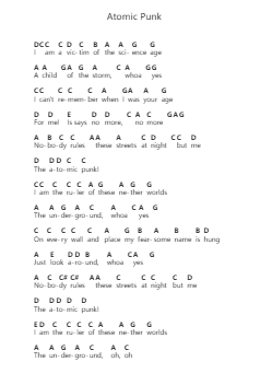 Atomic Punk Piano letter notes by Van Halen - Arr.Mewood Teries