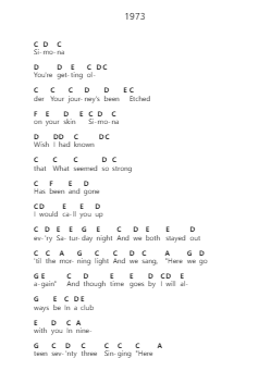 1973 पियानो पत्र नोट्स द्वारा James Blunt - Arr.Vinpeare