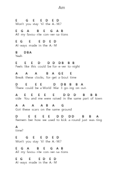 Am Catatan huruf piano oleh One Direction - Arr.Sainsgen Junebrowne