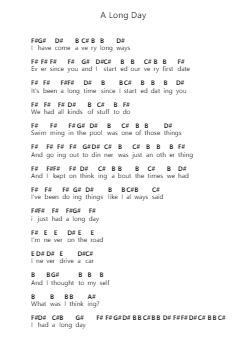 A Long Day Piano letter notes by Ian Rodgers - Arr.Galchard