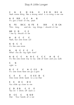 Stay A Little Longer Piano letter noten van Brothers Osborne - Arr.Tabbeth Kentthune