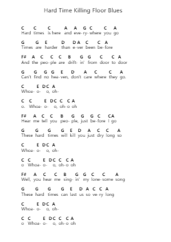 Hard Time Killing Floor Blues Piano letter notes by Skip James - Arr.Yulevieve
