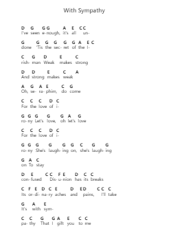 With Sympathy Piano letter notes by The Smashing Pumpkins - Arr.Sainsthea Flind