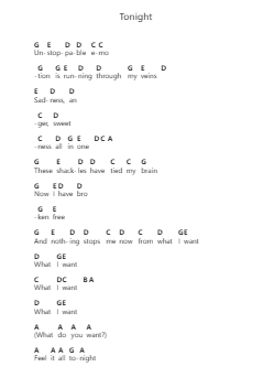 Tonight 鋼琴字母譜由 Fact - 編曲 Glalain Borhys