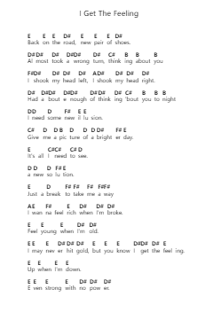 I Get The Feeling Piano letter notes by Mr. Big - Arr.Nyroy Vebe