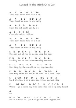 Locked In The Trunk Of A Car โน้ตตัวอักษรเปียโนโดย The Tragically Hip - Arr.Darcarr